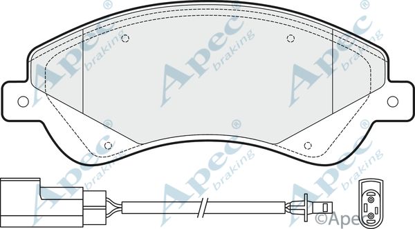 APEC BRAKING Комплект тормозных колодок, дисковый тормоз PAD1476